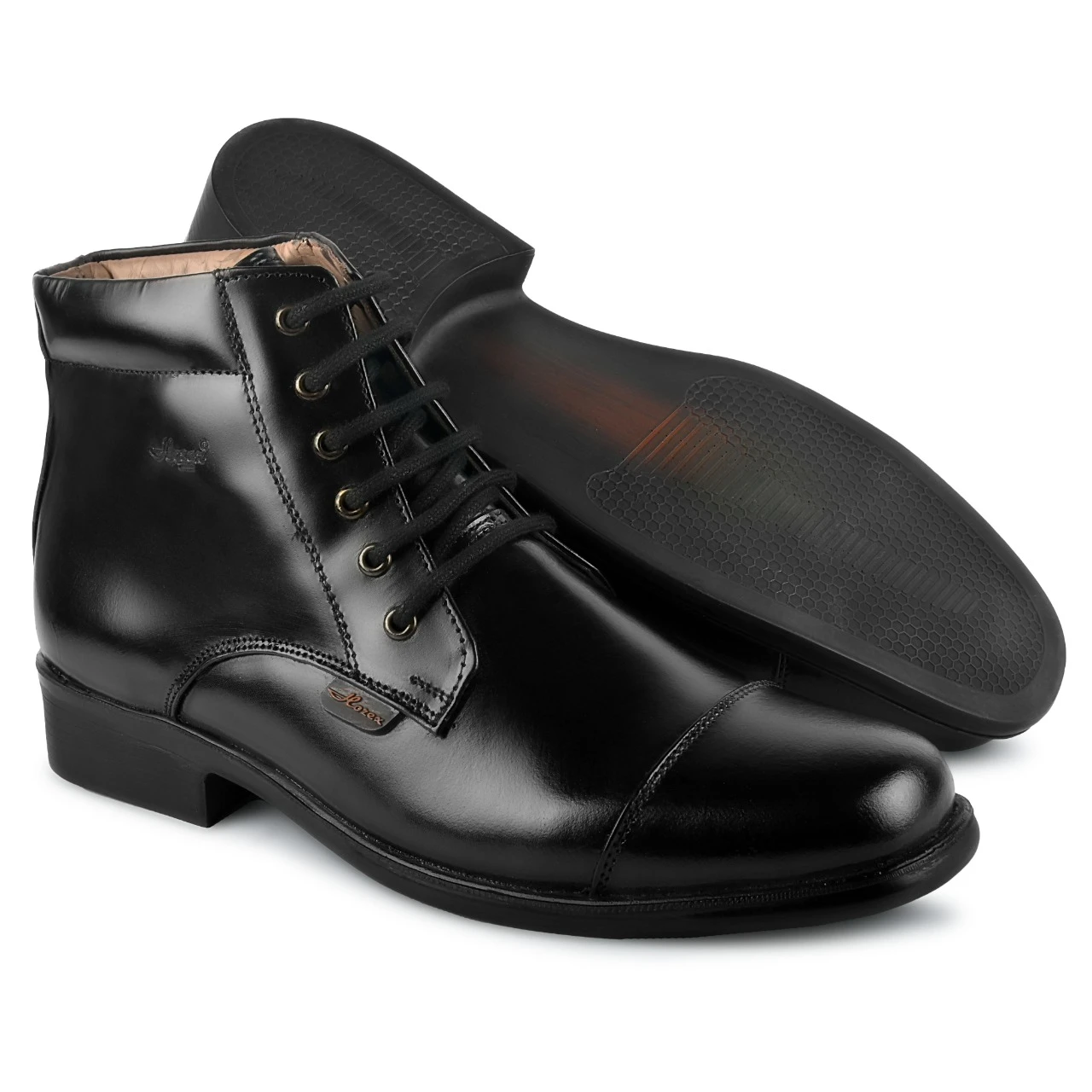 Premium Black Leather Lace-Up Ankle Boots - Formal Dress Shoes - Leather ankle boots